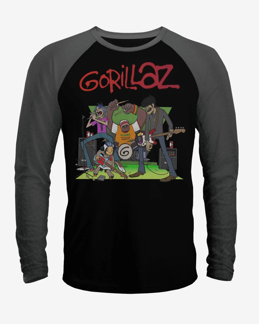 Polera Raglan Gorillaz Band
