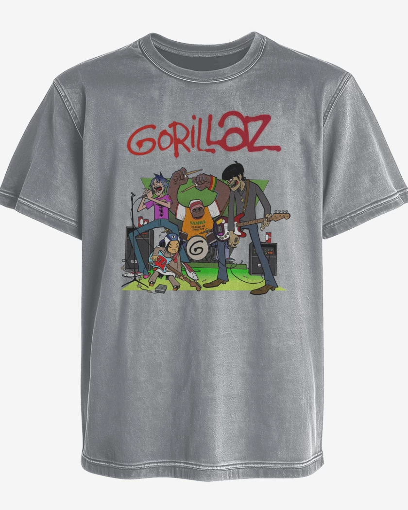 Polera desgastada Gorillaz Band