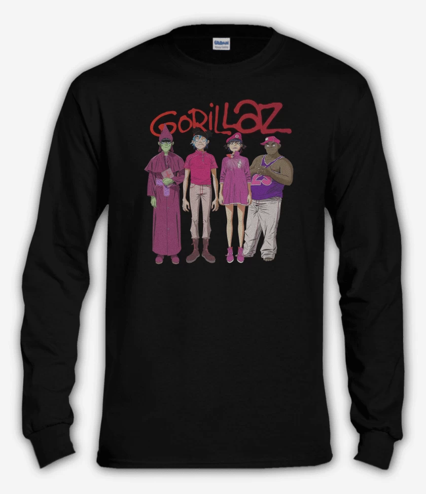 Polera manga larga Negro de Gorillaz Cracker Island