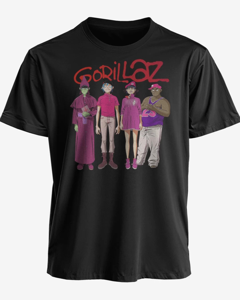 Polera premium Negro de Gorillaz Cracker Island