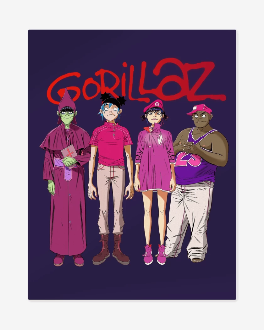 Print metalico Morado de Gorillaz Cracker Island