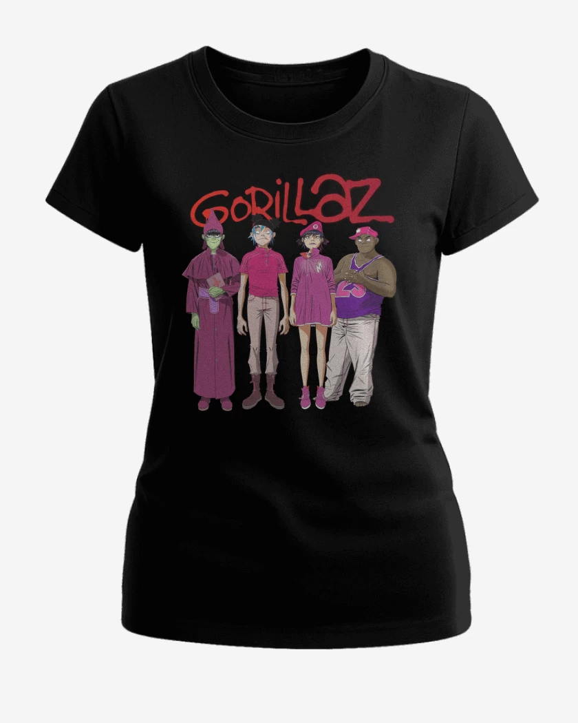 Polera de Mujer Negro de Gorillaz Cracker Island