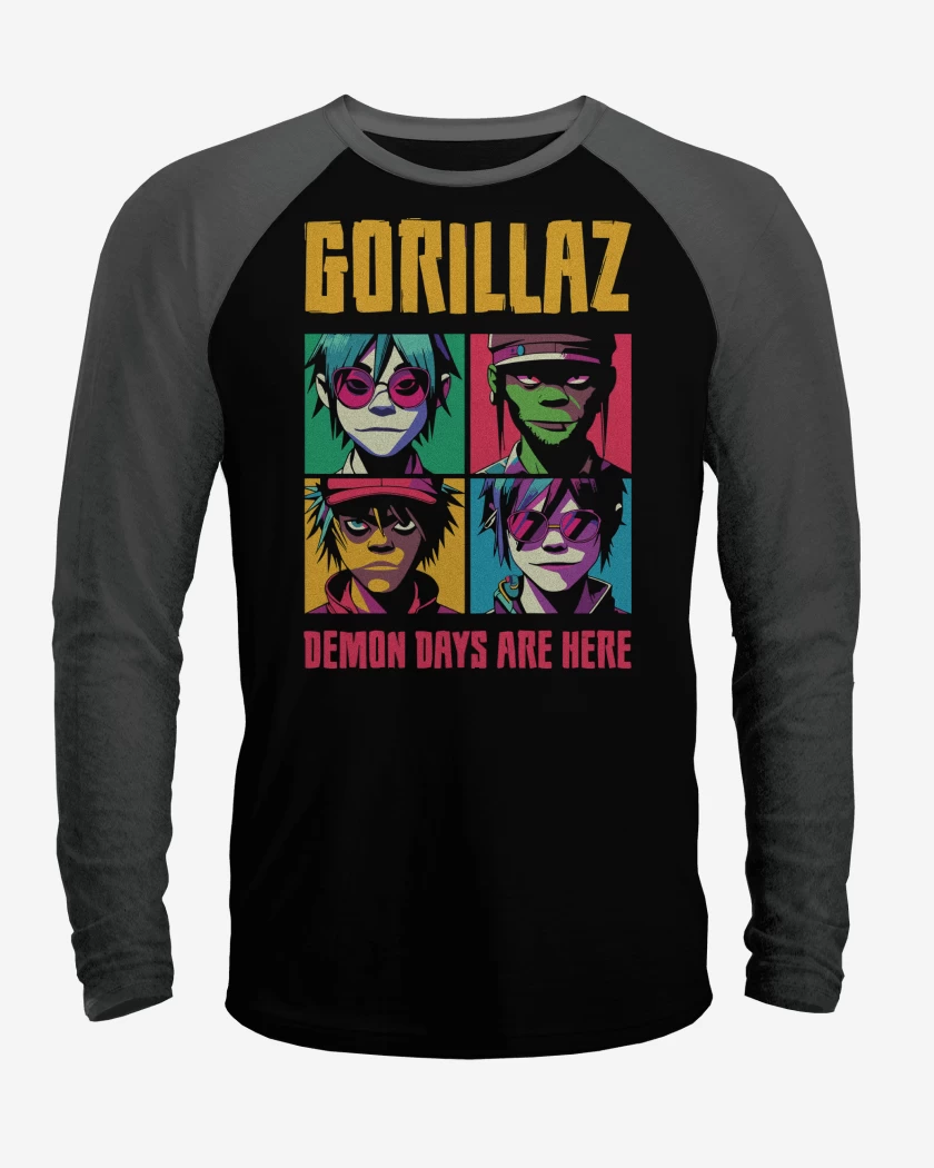 Polera Raglan Gorillaz Demon Days Are Here