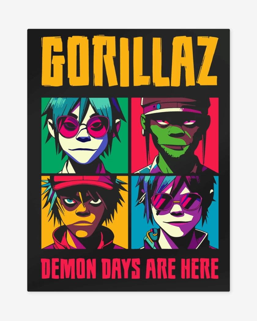 Print metalico Gorillaz Demon Days Are Here