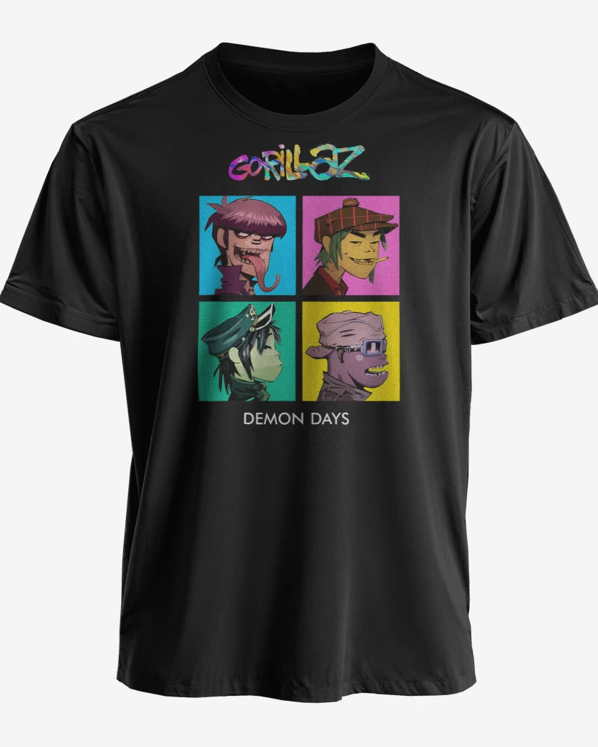 Polera premium Negro de Gorillaz Demon