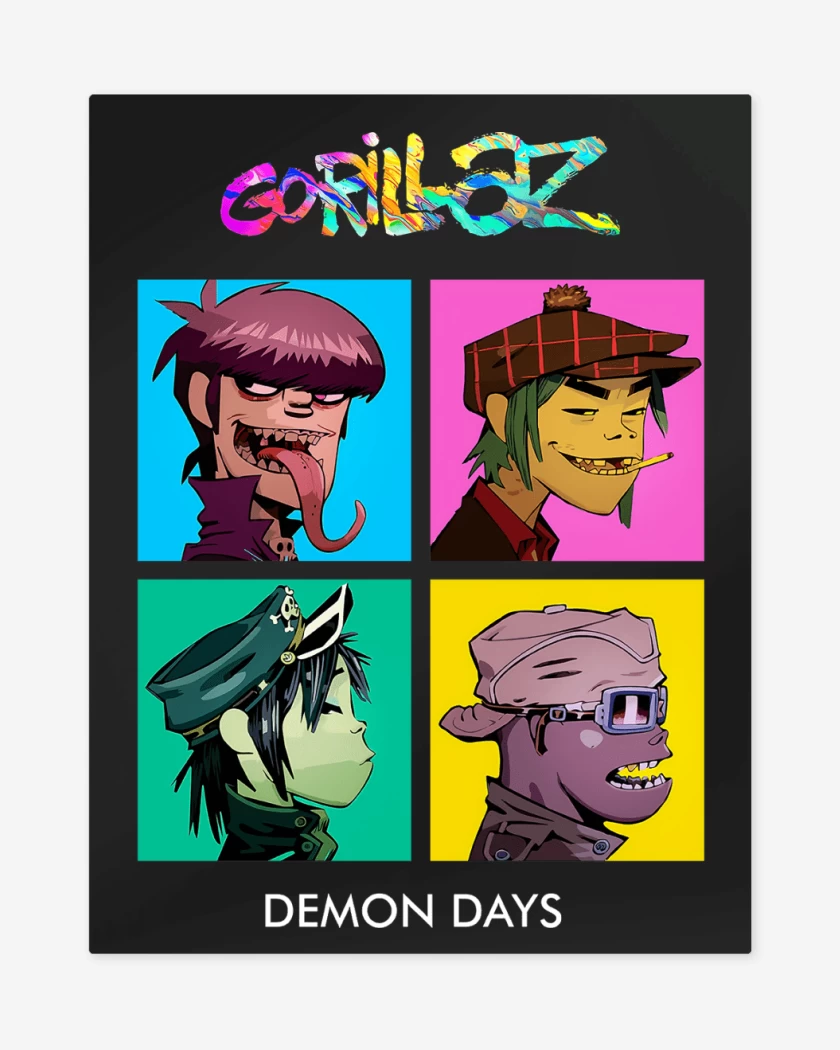 Print metalico Negro de Gorillaz Demon