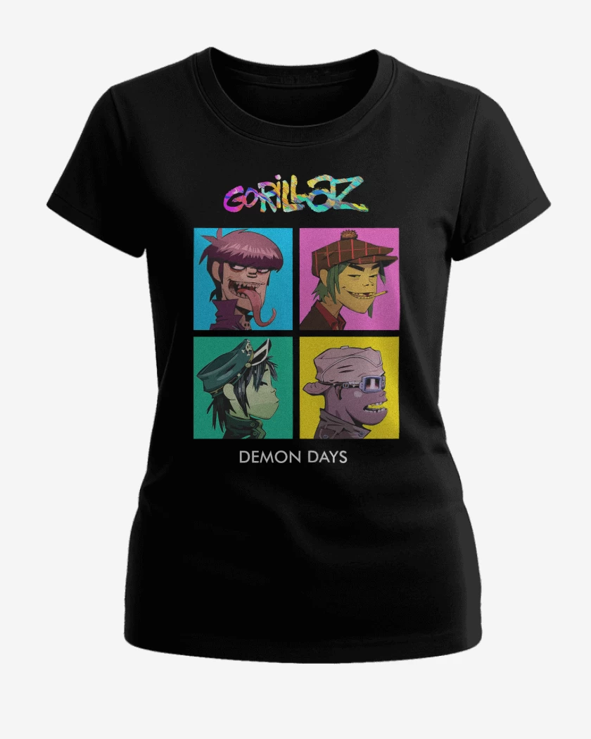 Polera de Mujer Negro de Gorillaz Demon