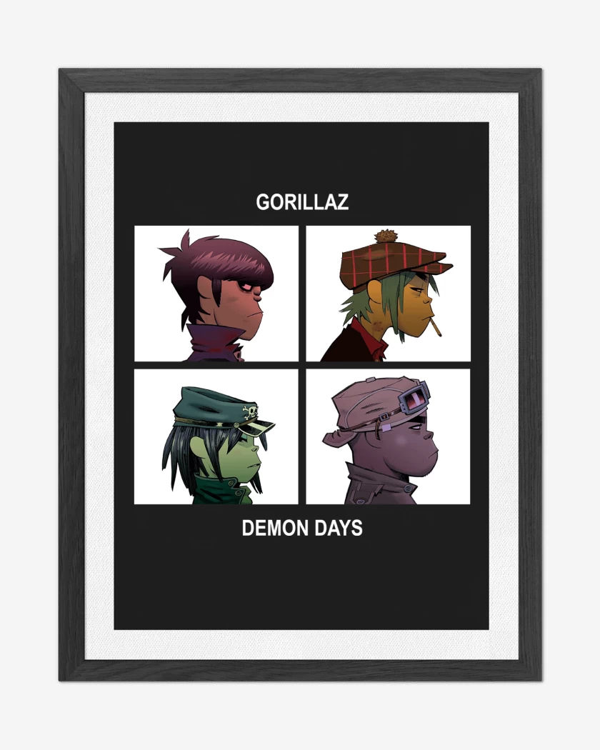 Cuadro decorativo Negro de Gorillaz Demon Days