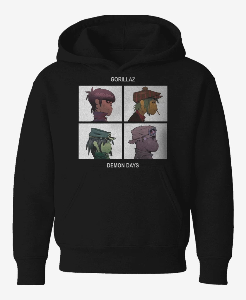 Poleron de niño Negro de Gorillaz Demon Days