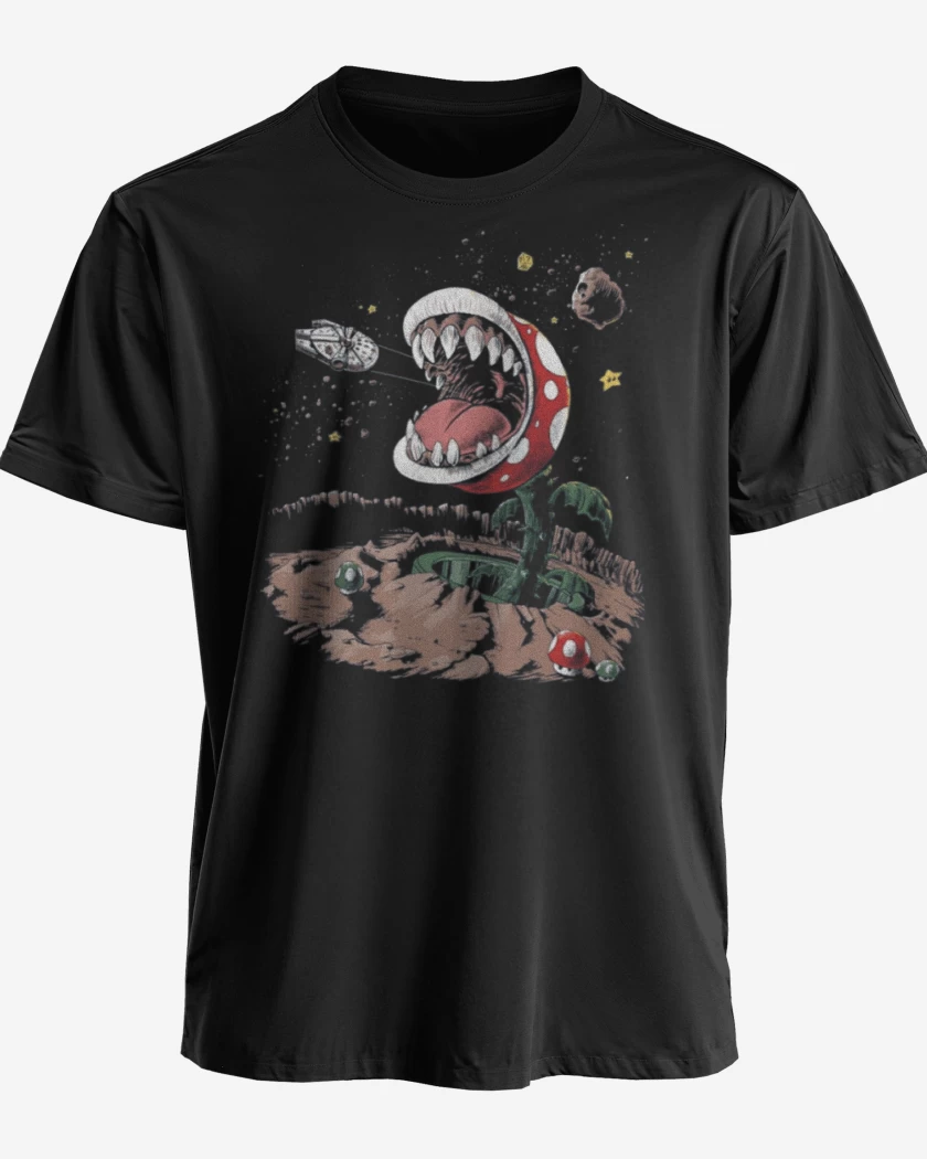 Polera premium Negro de Super bigote Wars