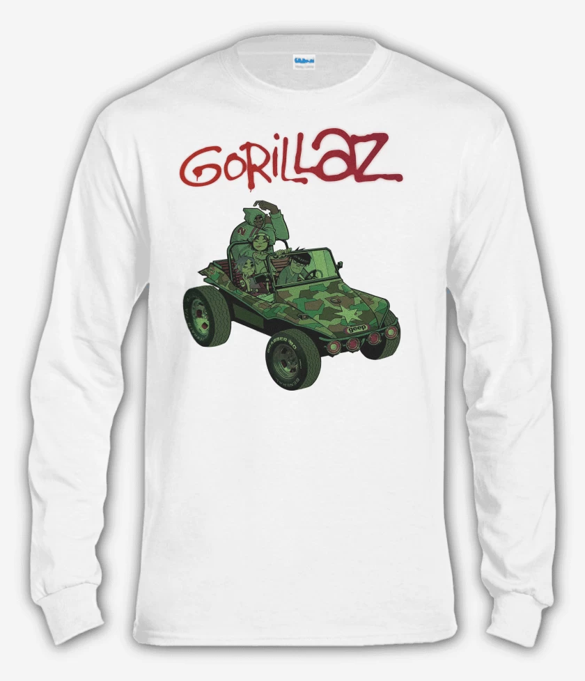 Polera manga larga Blanco de Gorillaz Gorillaz 