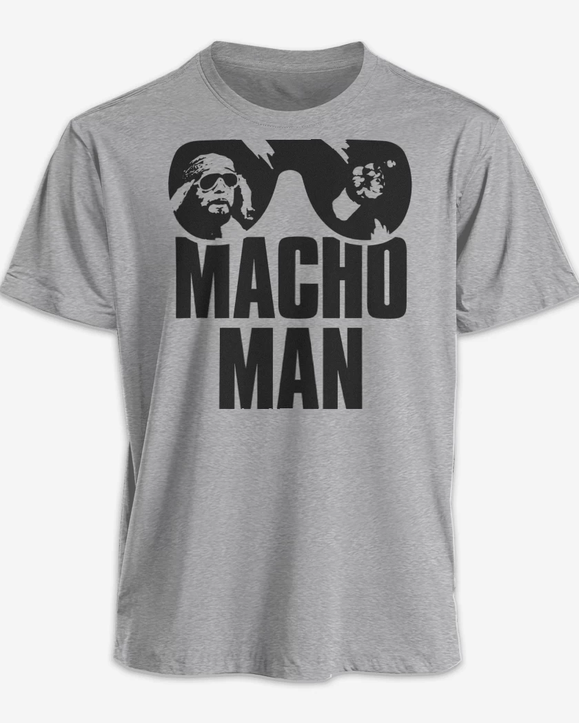 Polera premium Gris Melange de Macho Man Randy Savage