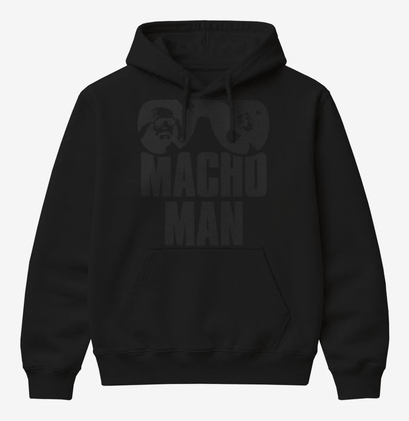 Poleron Canguro básico Negro de Macho Man Randy Savage