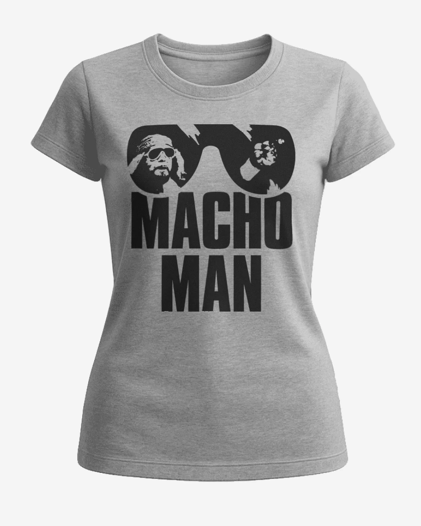 Polera de Mujer Gris Melange de Macho Man Randy Savage