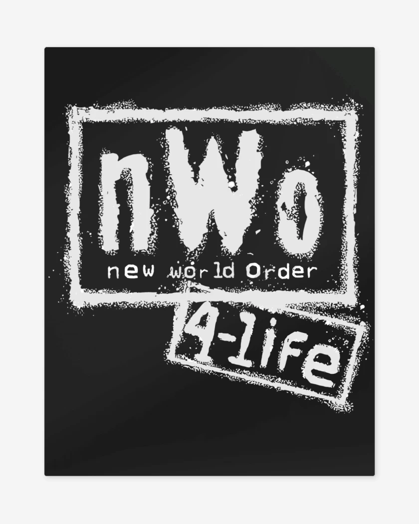 Print metalico Negro de New World Order 4 LIFE