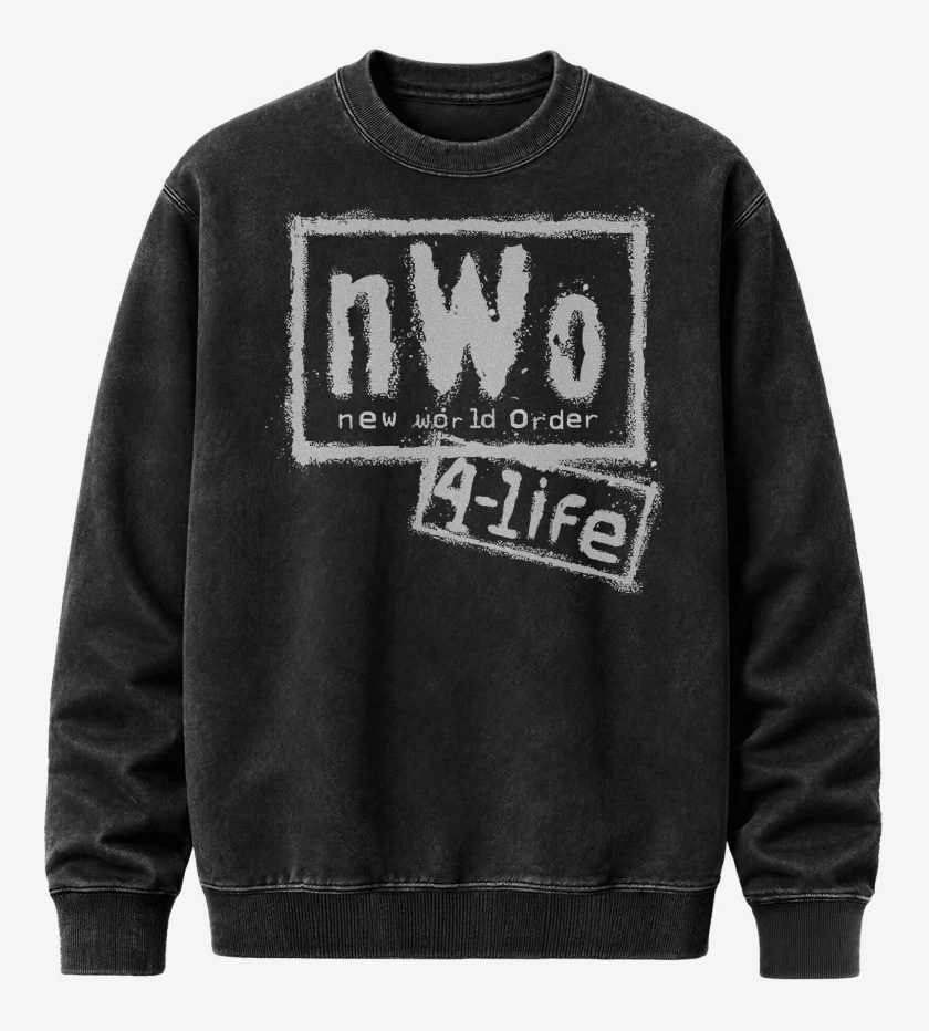 Poleron Polo Acid Wash Negro de New World Order 4 LIFE