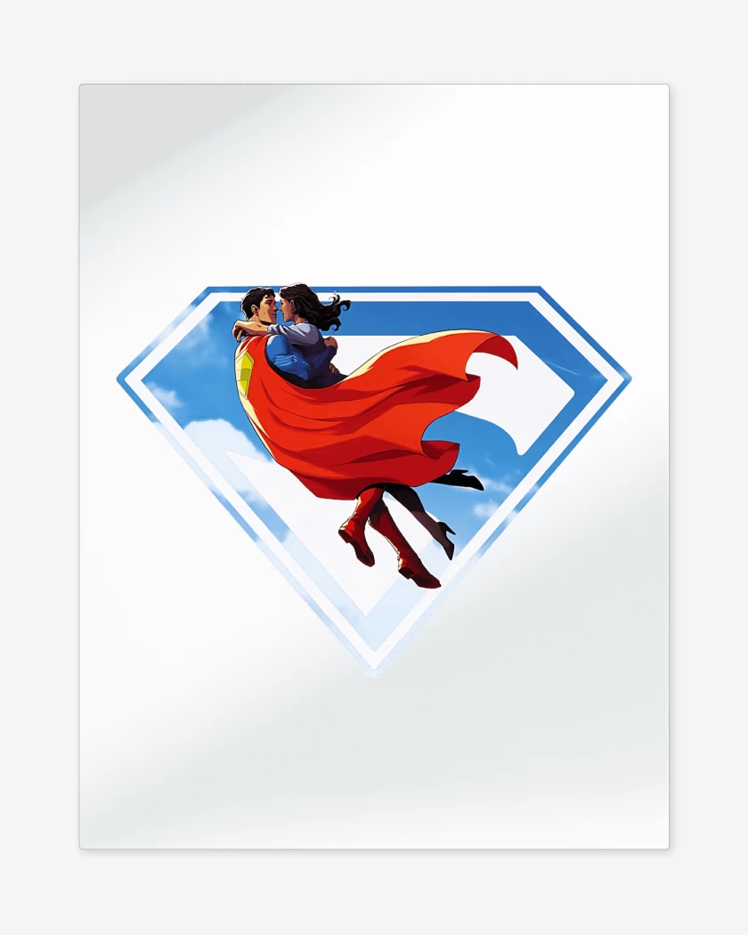 Print metalico Blanco de Superman Lois & Clark