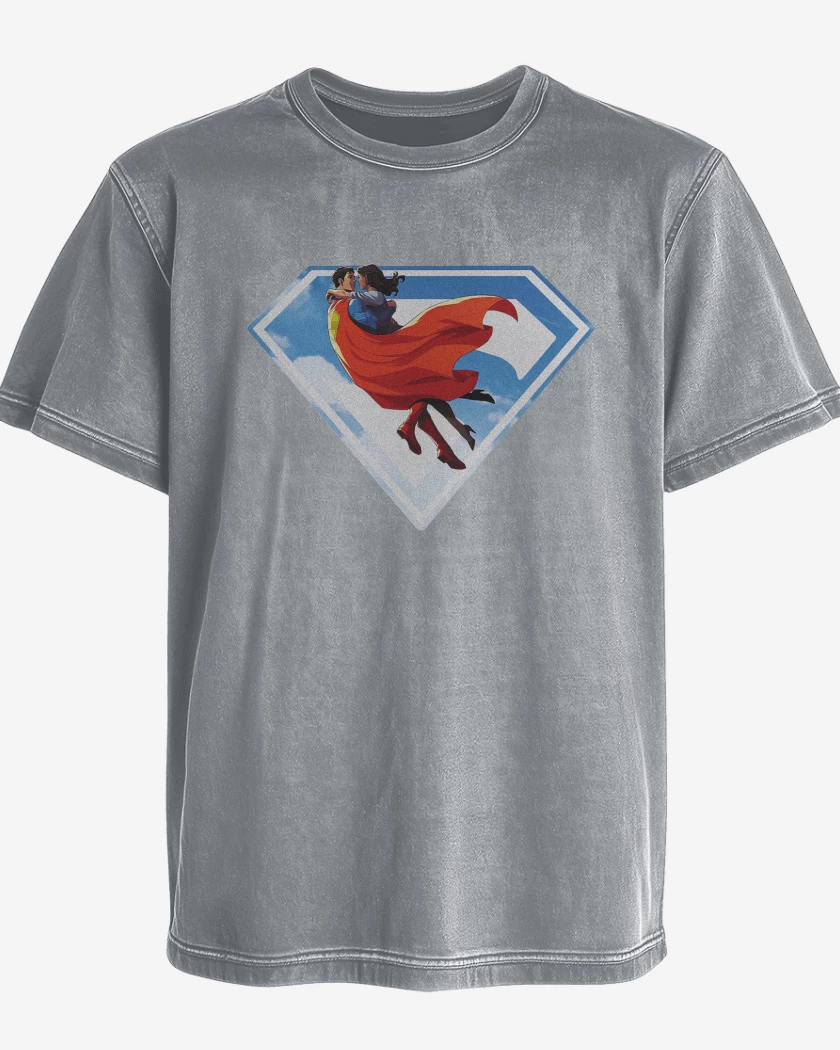 Polera desgastada Gris Melange de Superman Lois & Clark