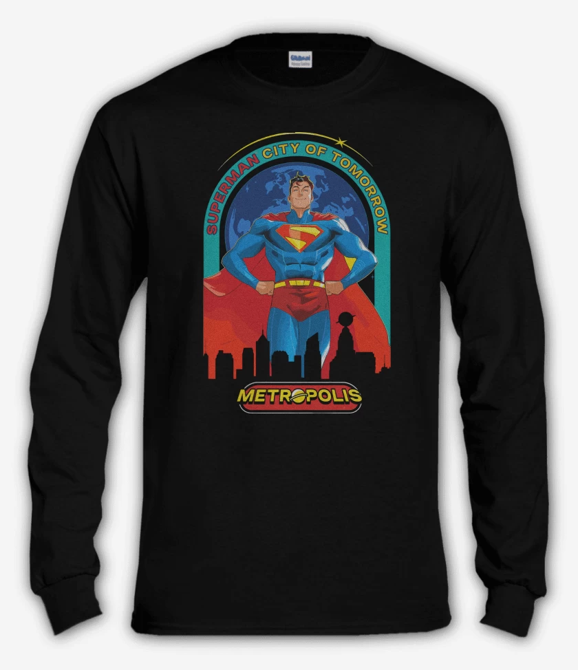 Polera manga larga Negro de New Superman