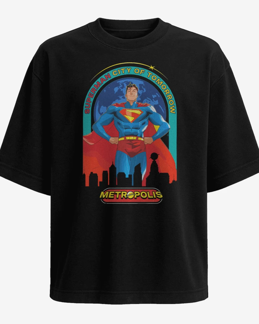 Polera Oversize Negro de New Superman