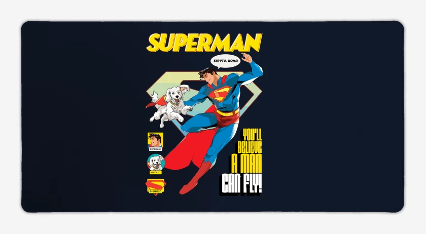 Mouse pad Gamer Azul Marino de Superman & Krypto