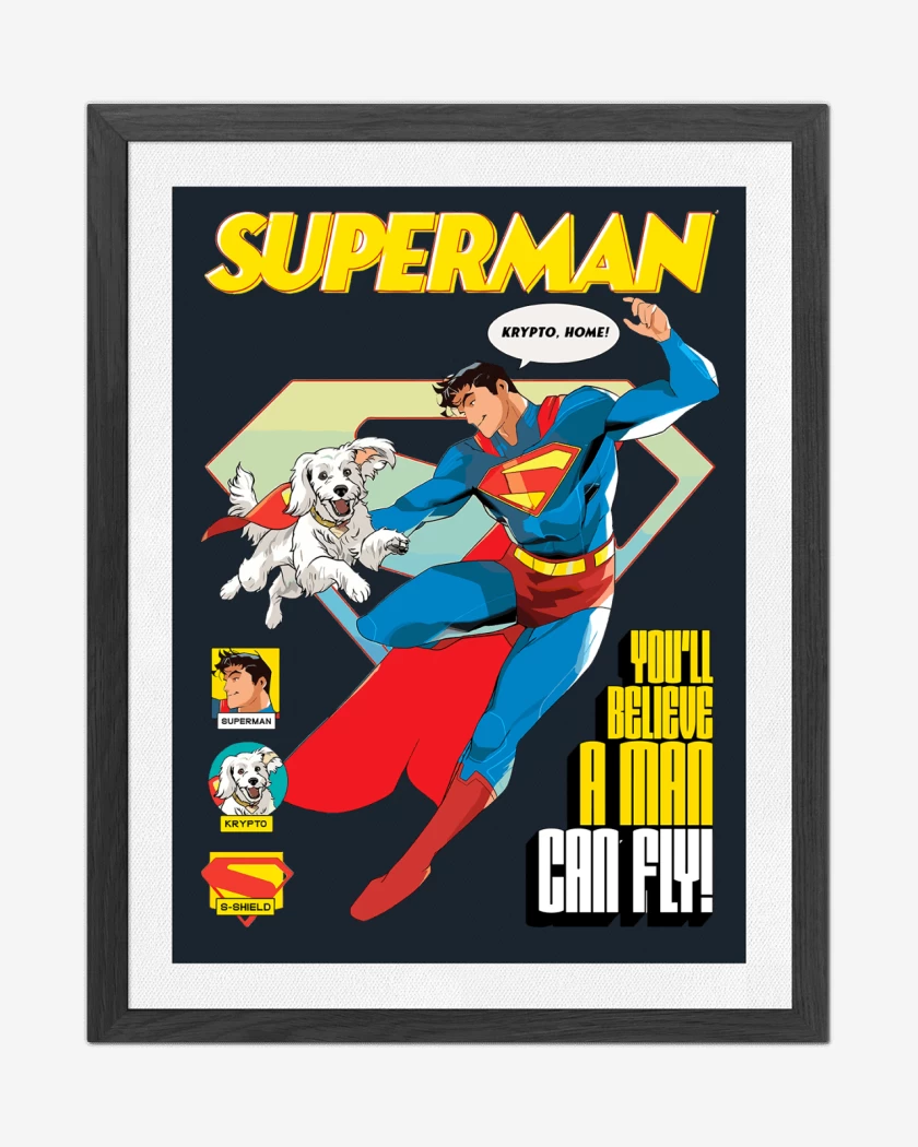 Cuadro decorativo Azul Marino de Superman & Krypto