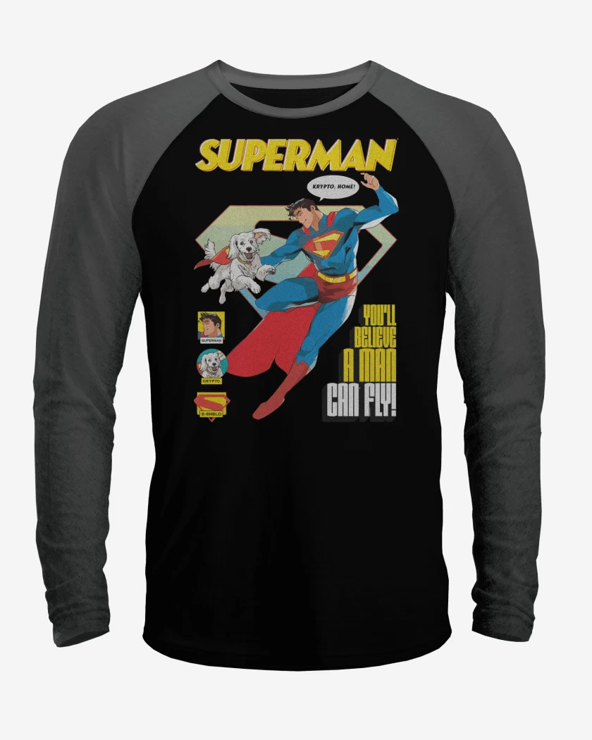 Polera Raglan Superman & Krypto