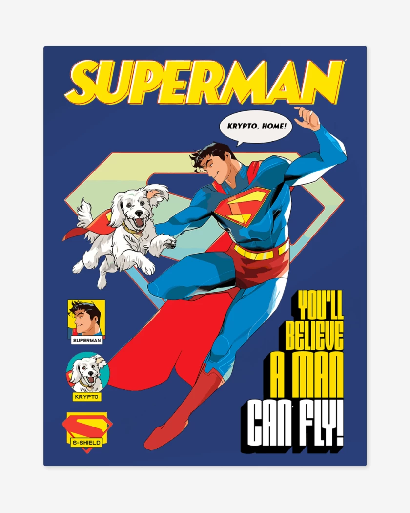 Print metalico Azul Rey de Superman & Krypto