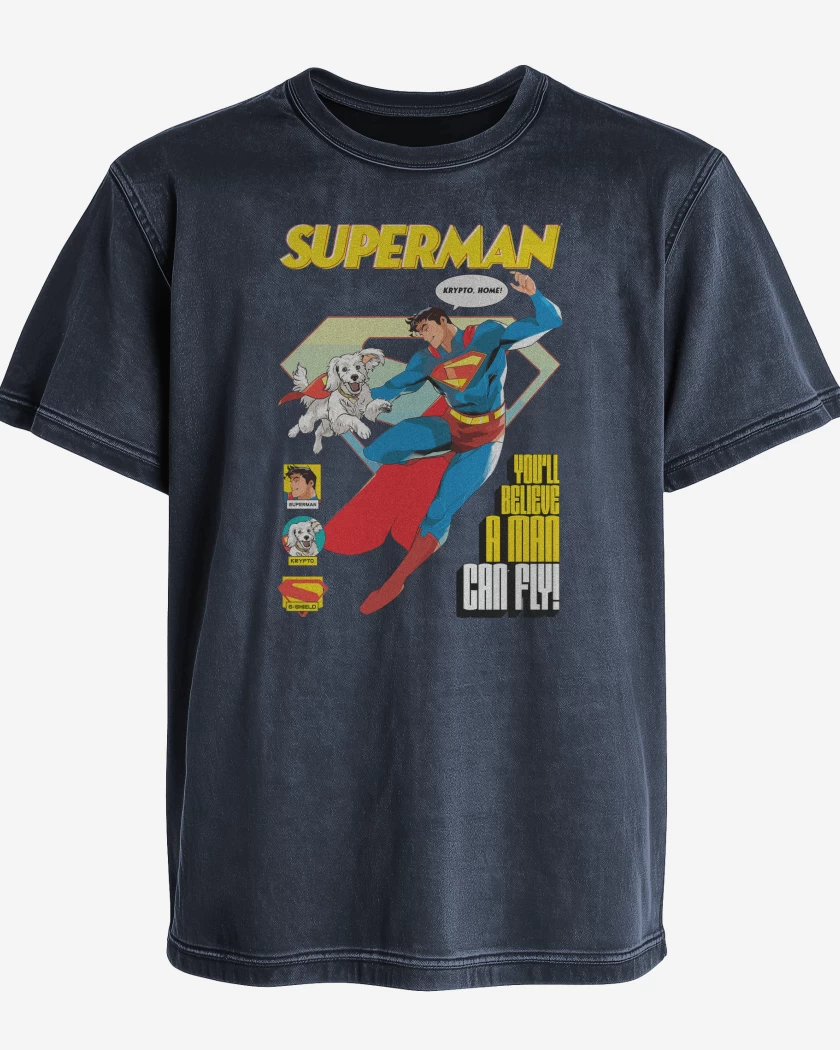 Polera desgastada Superman & Krypto