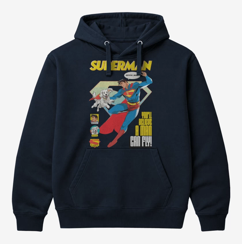 Polerón Canguro Azul Marino de Superman & Krypto
