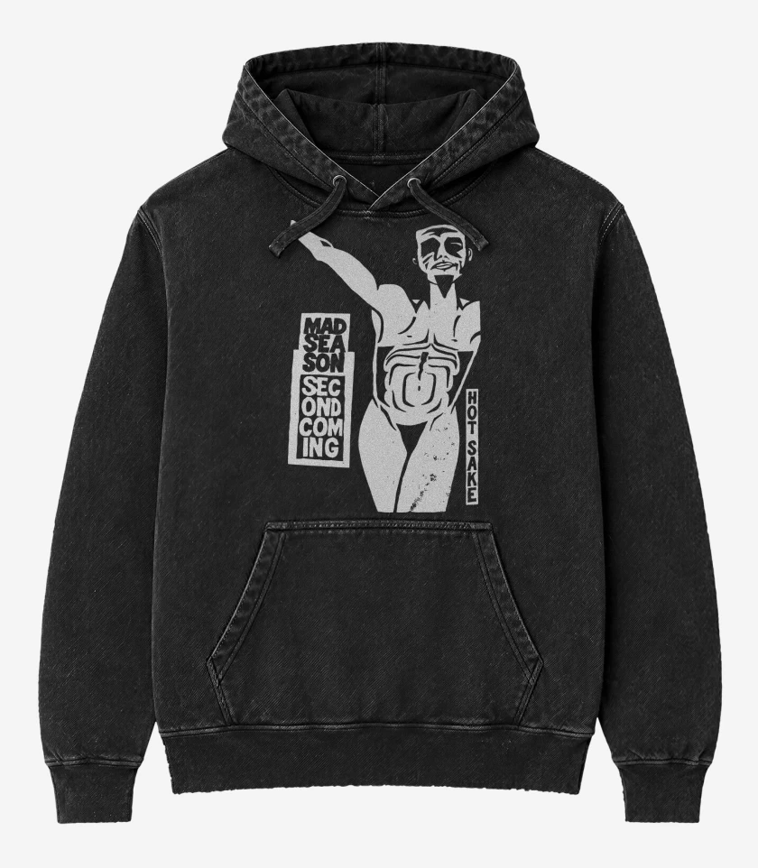 Poleron Canguro Acid Wash Negro de Mad Season Hot Sake