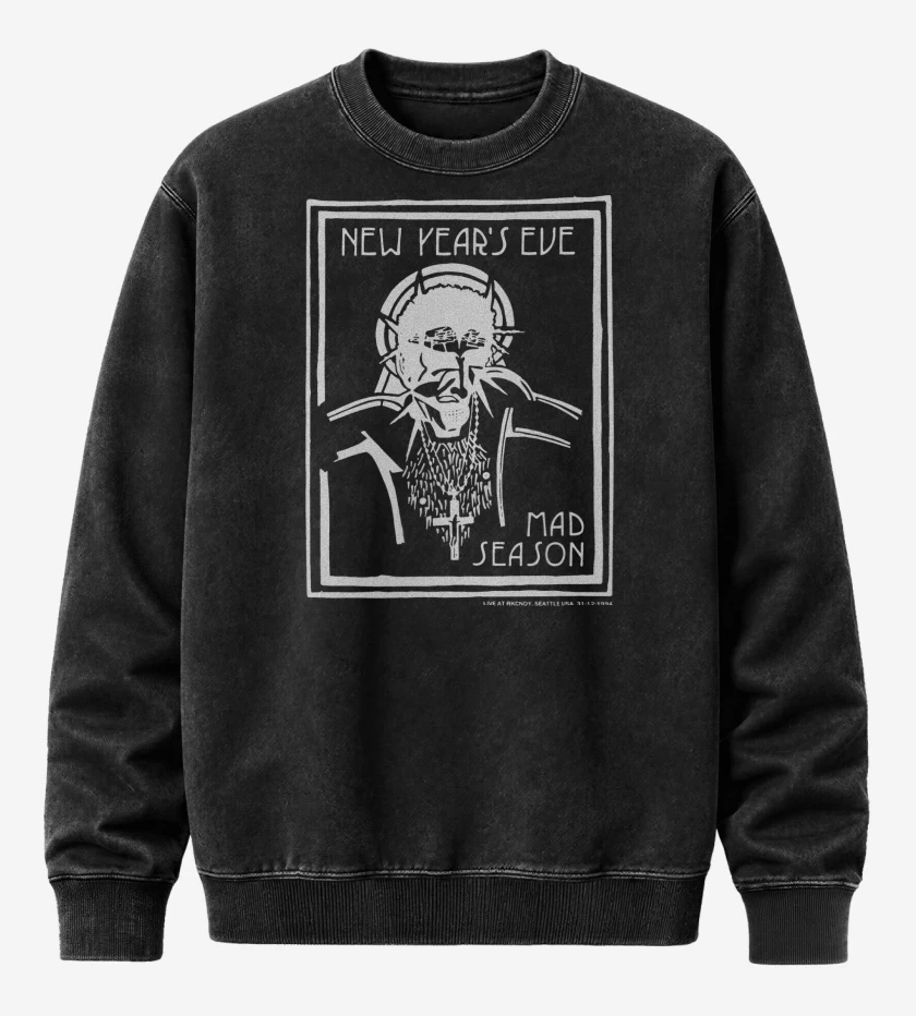 Poleron Polo Acid Wash Negro de Mad Season New Years Eve v2
