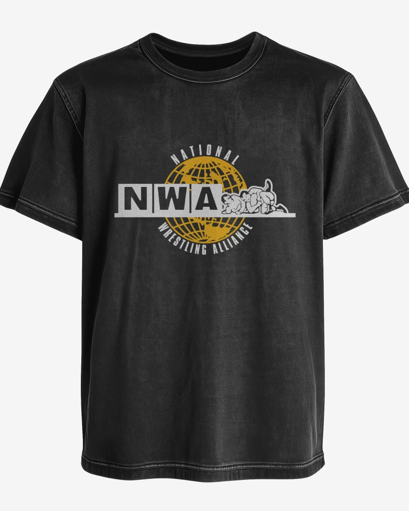 Polera desgastada Negro de National Wrestling Alliance