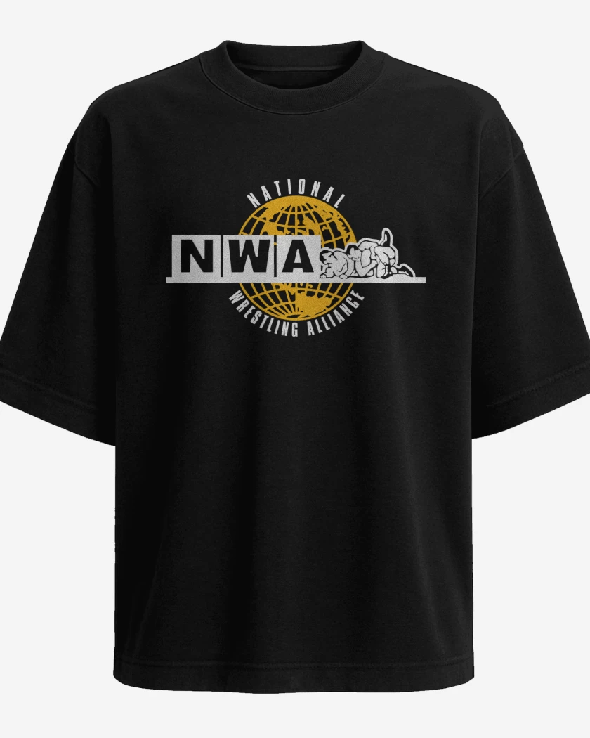 Polera Oversize Negro de National Wrestling Alliance