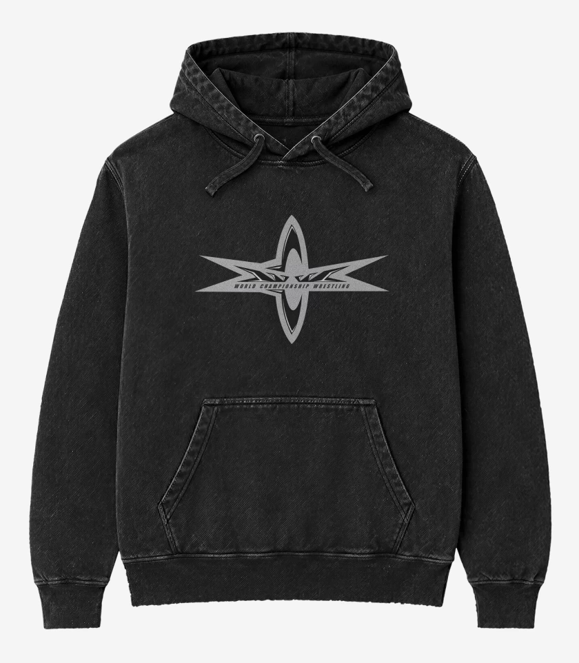 Poleron Canguro Acid Wash Negro de WCW 1999-2001