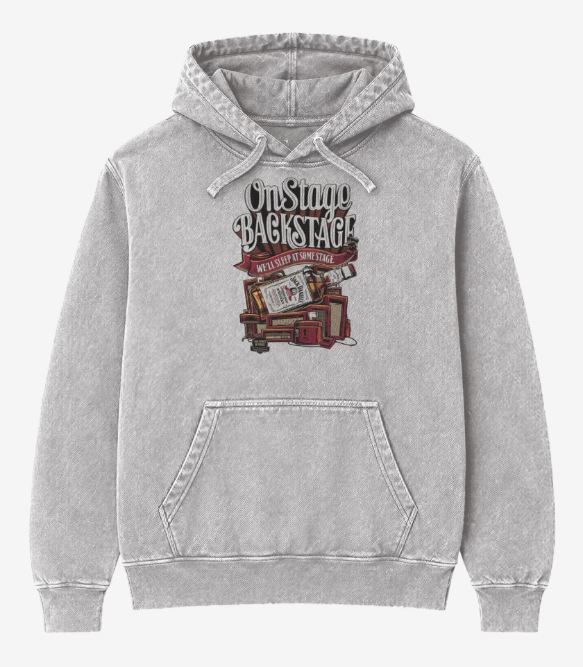 Poleron Canguro Acid Wash Gris Melange de One stage