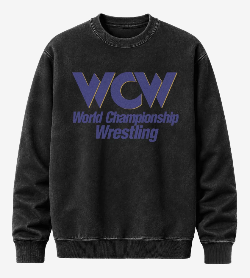 Poleron Polo Acid Wash Negro de World Championship Wrestling 