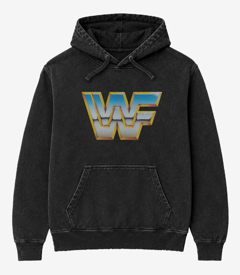 Poleron Canguro Acid Wash Negro de WWF Golden Era