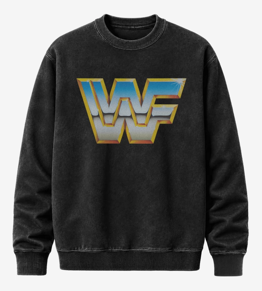Poleron Polo Acid Wash Negro de WWF Golden Era