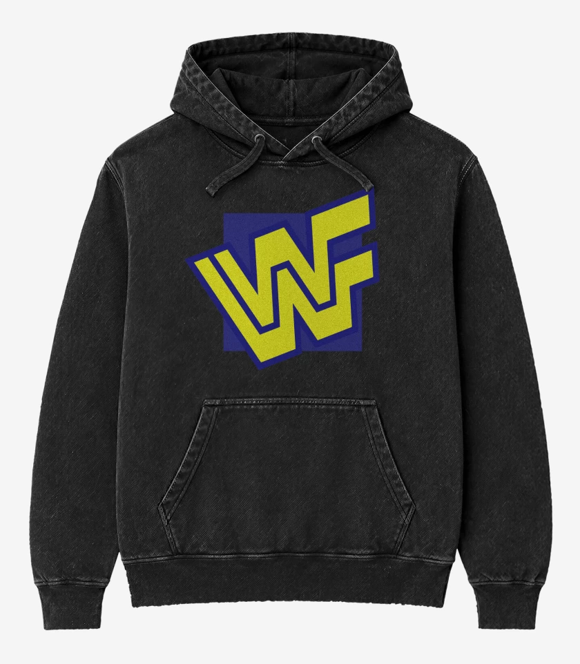 Poleron Canguro Acid Wash Negro de WWF New Era
