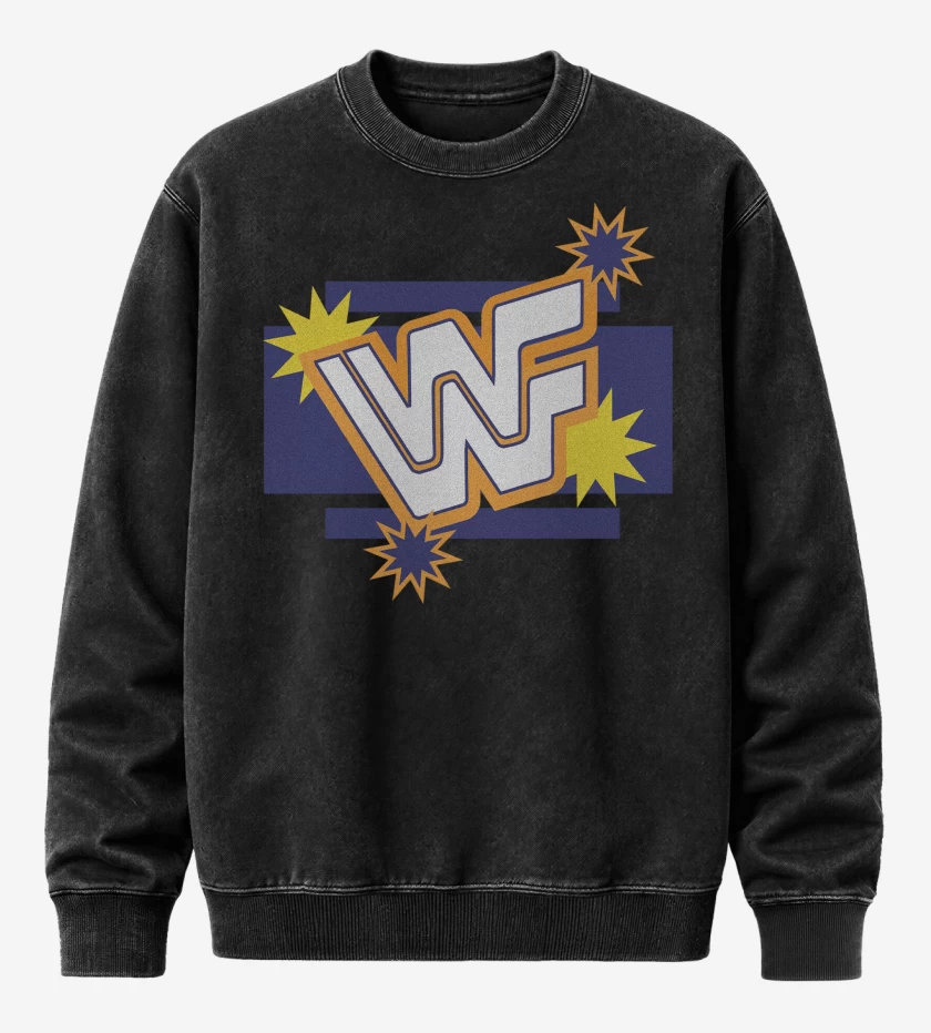 Poleron Polo Acid Wash Negro de World Wrestling Federation New Era