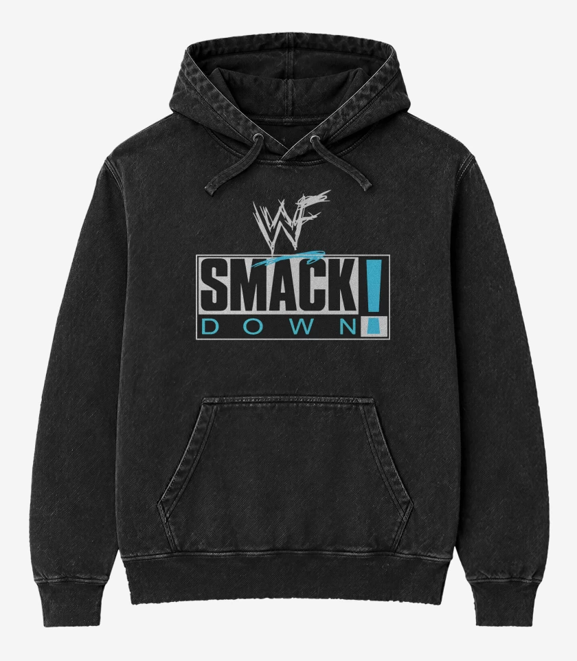 Poleron Canguro Acid Wash Negro de WWF Smackdown