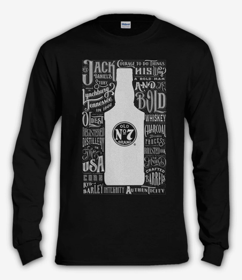 Polera manga larga Negro de Jack daniels n 7