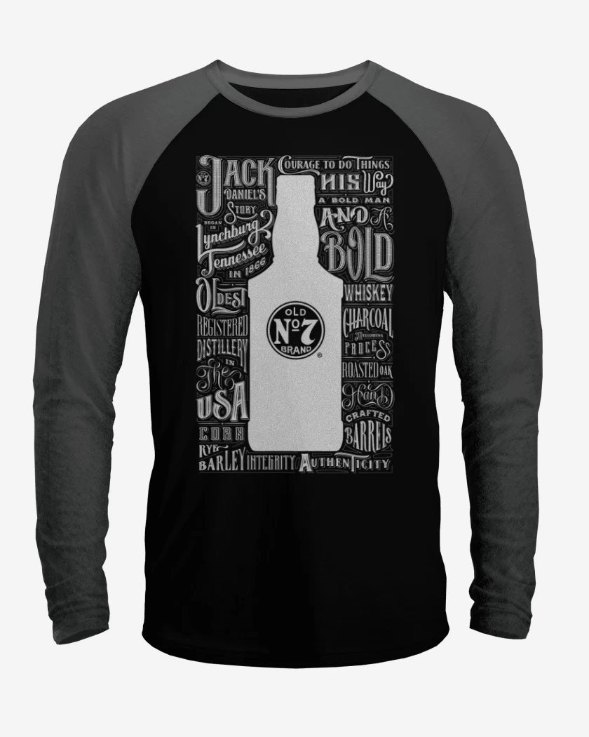 Polera Raglan Negro / Negro Heather de Jack daniels n 7