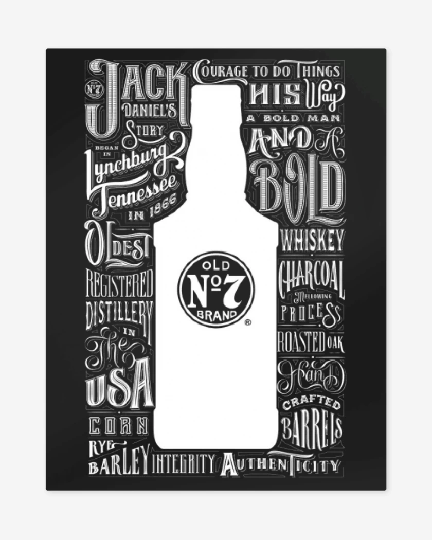 Print metalico Negro de Jack daniels n 7