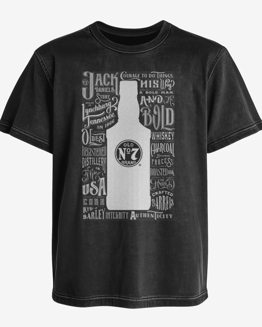 Polera desgastada Negro de Jack daniels n 7