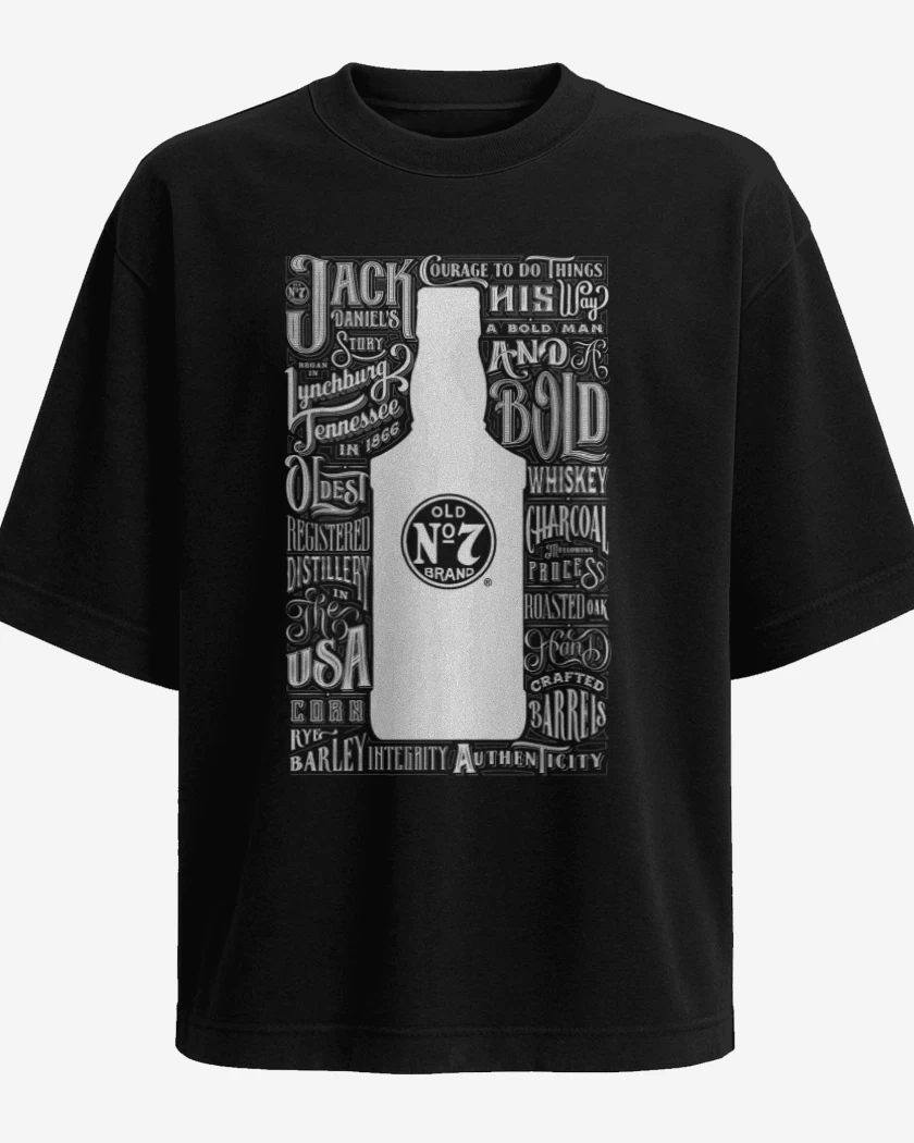 Polera Oversize Negro de Jack daniels n 7