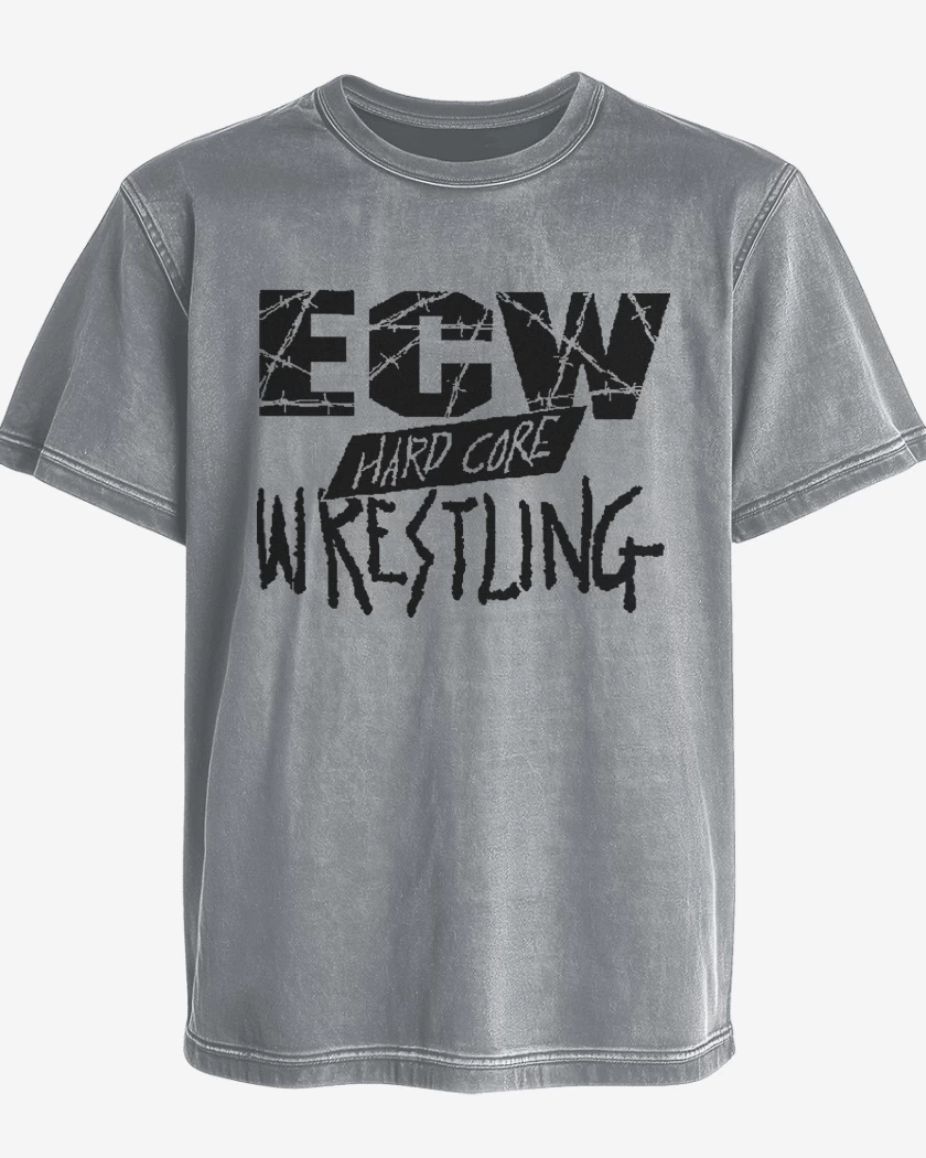 Polera desgastada Gris Melange de ECW Hardcore Wrestling