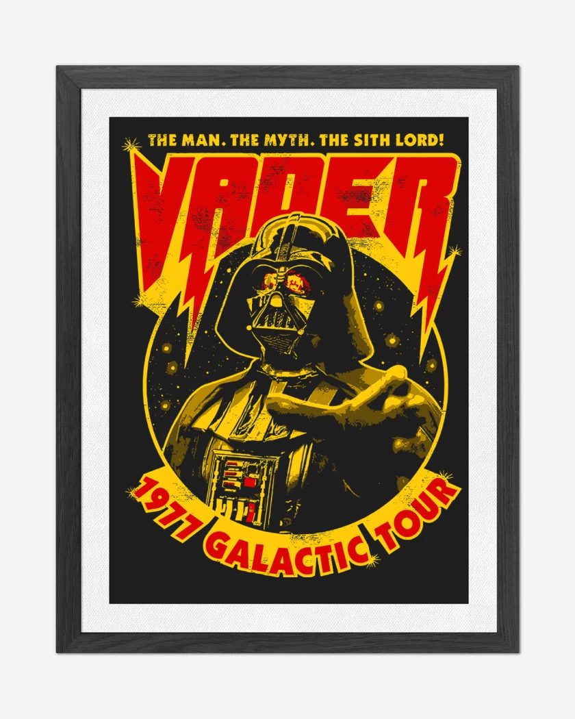 Cuadro decorativo Negro de Star Wars Vader Galatic Tour