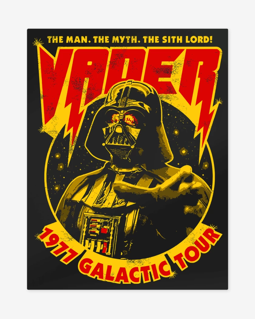 Print metalico Negro de Star Wars Vader Galatic Tour